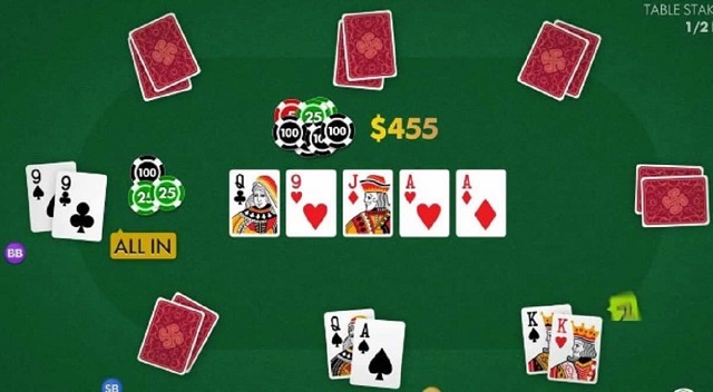 Tham gia vào vòng thách cược trong Poker - Texas